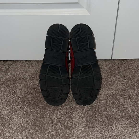 Italian combat boots red leather size 39 or us size 8 - Picture 5 of 6